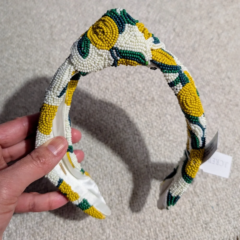 J.Crew Beaded Limoncello Headband New - Picture 3 of 4
